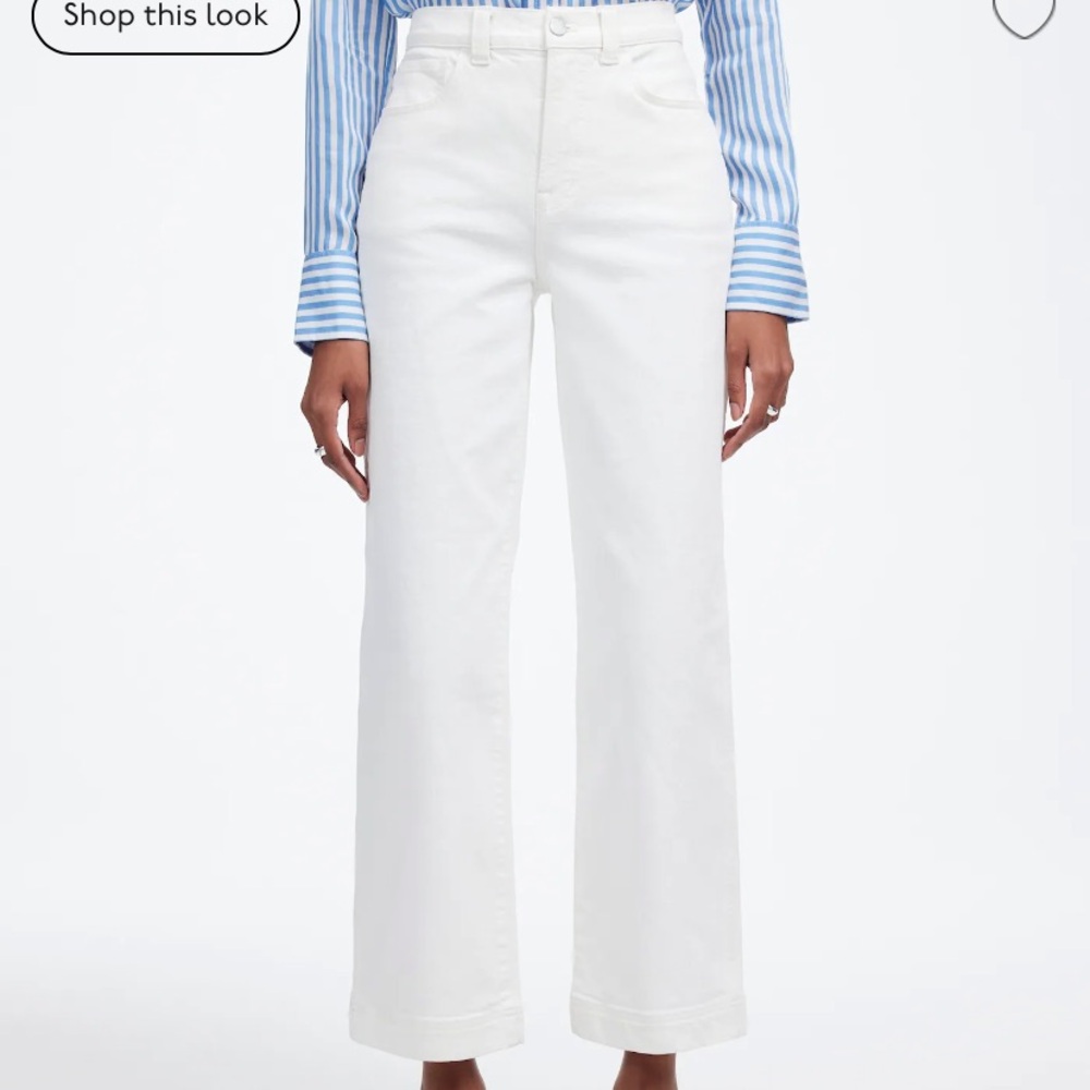 NWT Madewell the perfect vintage wide-leg crop Jean size 26 - tile white